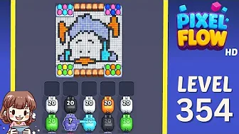 Pixel Flow Level 354 grid layout and solution screenshot
