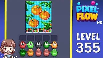 Pixel Flow Level 355 grid layout and solution screenshot
