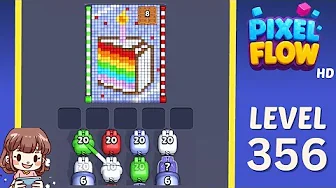 Pixel Flow Level 356 grid layout and solution screenshot