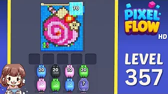 Pixel Flow Level 357 grid layout and solution screenshot