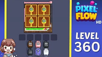 Pixel Flow Level 360 grid layout and solution screenshot