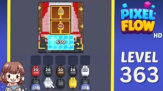 Pixel Flow Level 363 grid layout and solution screenshot