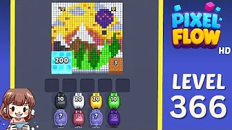 Pixel Flow Level 366 grid layout and solution screenshot