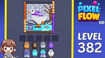 Pixel Flow Level 382 grid layout and solution screenshot