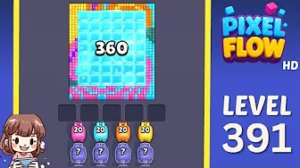 Pixel Flow Level 391 grid layout and solution screenshot