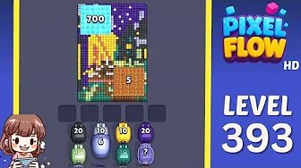 Pixel Flow Level 393 grid layout and solution screenshot