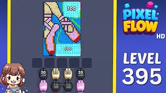 Pixel Flow Level 395 grid layout and solution screenshot