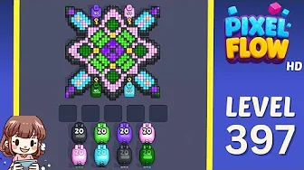 Pixel Flow Level 397 grid layout and solution screenshot