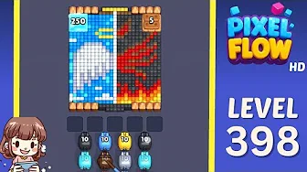 Pixel Flow Level 398 grid layout and solution screenshot