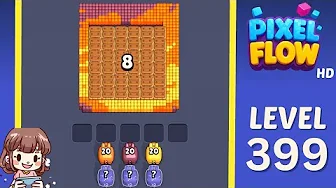 Pixel Flow Level 399 grid layout and solution screenshot