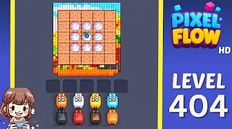 Pixel Flow Level 404 grid layout and solution screenshot