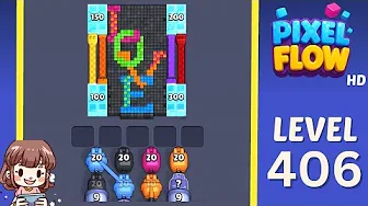 Pixel Flow Level 406 grid layout and solution screenshot