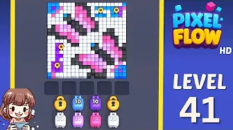 Pixel Flow Level 41 grid layout and solution screenshot