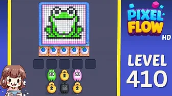 Pixel Flow Level 410 grid layout and solution screenshot
