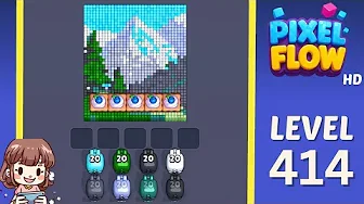 Pixel Flow Level 414 grid layout and solution screenshot