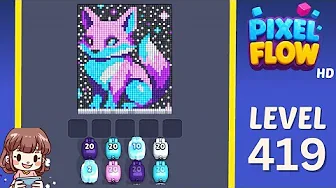 Pixel Flow Level 419 grid layout and solution screenshot