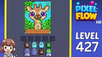 Pixel Flow Level 427 grid layout and solution screenshot