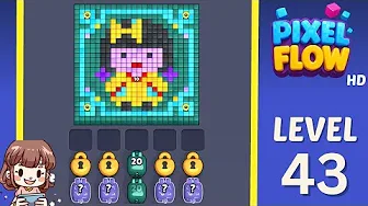 Pixel Flow Level 43 grid layout and solution screenshot