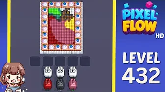Pixel Flow Level 432 grid layout and solution screenshot