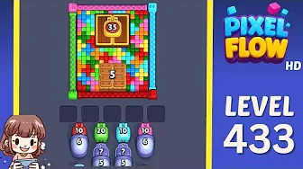 Pixel Flow Level 433 grid layout and solution screenshot