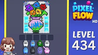 Pixel Flow Level 434 grid layout and solution screenshot