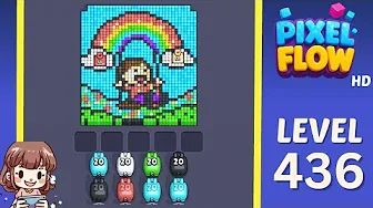 Pixel Flow Level 436 grid layout and solution screenshot