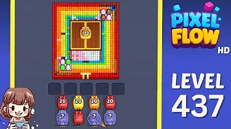 Pixel Flow Level 437 grid layout and solution screenshot