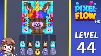 Pixel Flow Level 44 grid layout and solution screenshot