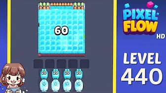 Pixel Flow Level 440 grid layout and solution screenshot