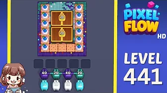 Pixel Flow Level 441 grid layout and solution screenshot