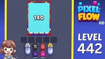 Pixel Flow Level 442 grid layout and solution screenshot