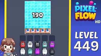 Pixel Flow Level 449 grid layout and solution screenshot