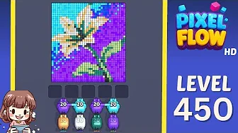 Pixel Flow Level 450 grid layout and solution screenshot