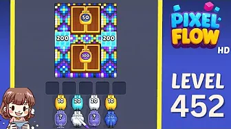 Pixel Flow Level 452 grid layout and solution screenshot
