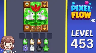 Pixel Flow Level 453 grid layout and solution screenshot