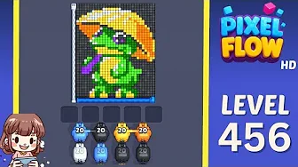 Pixel Flow Level 456 grid layout and solution screenshot