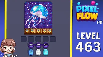 Pixel Flow Level 463 grid layout and solution screenshot