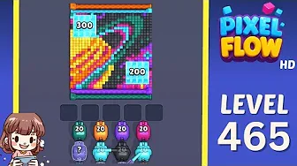 Pixel Flow Level 465 grid layout and solution screenshot