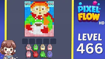 Pixel Flow Level 466 grid layout and solution screenshot