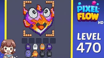 Pixel Flow Level 470 grid layout and solution screenshot