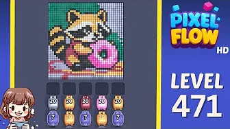 Pixel Flow Level 471 grid layout and solution screenshot