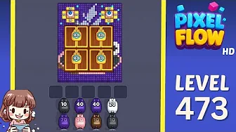 Pixel Flow Level 473 grid layout and solution screenshot