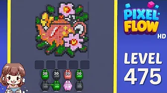 Pixel Flow Level 475 grid layout and solution screenshot