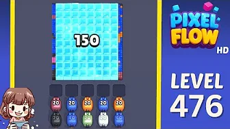 Pixel Flow Level 476 grid layout and solution screenshot