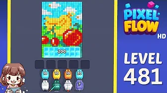 Pixel Flow Level 481 grid layout and solution screenshot