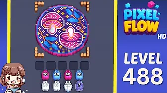 Pixel Flow Level 488 grid layout and solution screenshot