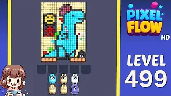 Pixel Flow Level 499 grid layout and solution screenshot