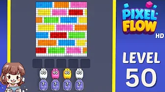 Pixel Flow Level 50 grid layout and solution screenshot