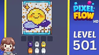 Pixel Flow Level 501 grid layout and solution screenshot
