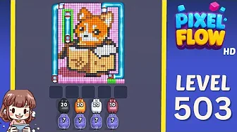 Pixel Flow Level 503 grid layout and solution screenshot